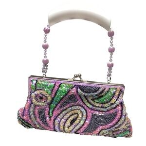 ForeNine Embellished Multicolor Clutch Bag